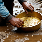 ** Data cleaning as gold panning: A scene depicting someone sifting through muddy data to find valuable insights ("gold").

**