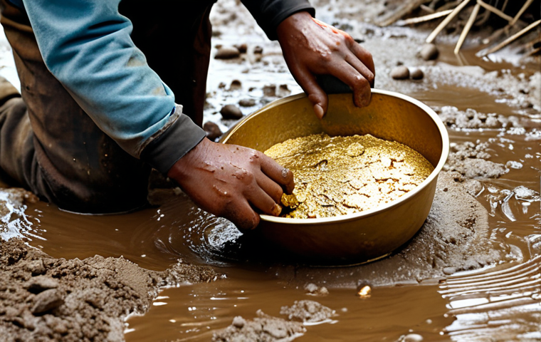 ** Data cleaning as gold panning: A scene depicting someone sifting through muddy data to find valuable insights ("gold").

**