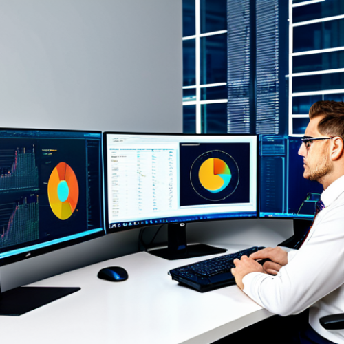 빅데이터 기술자의 성과 발표 사례 - **Data Mining:** A professional data analyst in a modern office setting, fully clothed in appropriat...