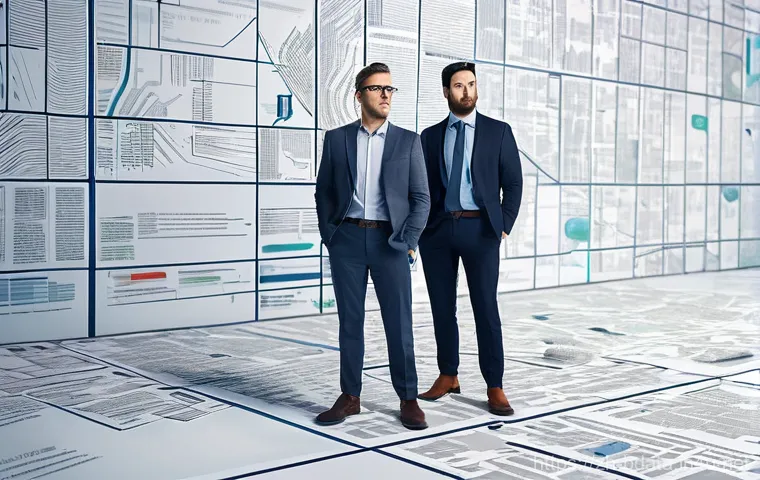빅데이터 프로젝트 실패 사례와 교훈 - **Prompt:** A group of diverse data analysts and engineers, appearing overwhelmed and frustrated, ar...