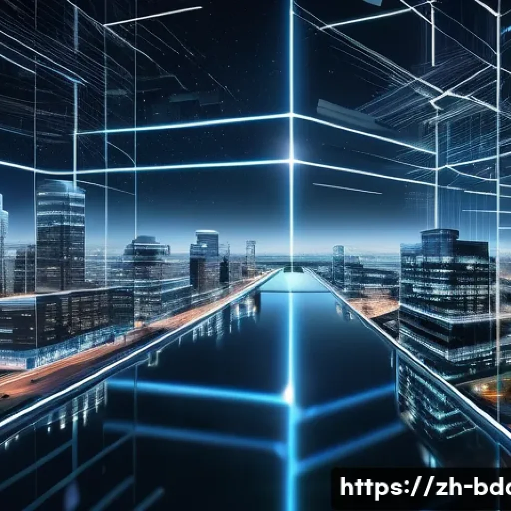 빅데이터 기술자의 데이터 공유 방법 - **Unified Data Highway: Breaking Down Silos**
    A grand, futuristic cityscape built upon a network...