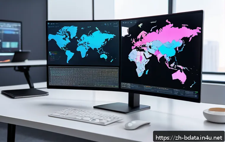 빅데이터 실무에서 유용한 오픈소스 툴 - A modern data analyst workspace featuring a large ultra-wide monitor displaying an interactive, mult...
