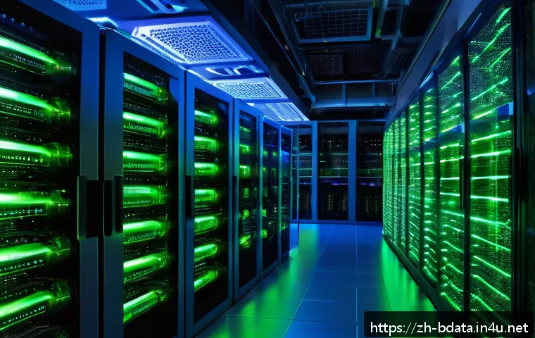 빅데이터 실무에서 로컬 및 클라우드 데이터 활용 - A futuristic hybrid cloud data center scene showing a sleek local server room with racks of high-tec...