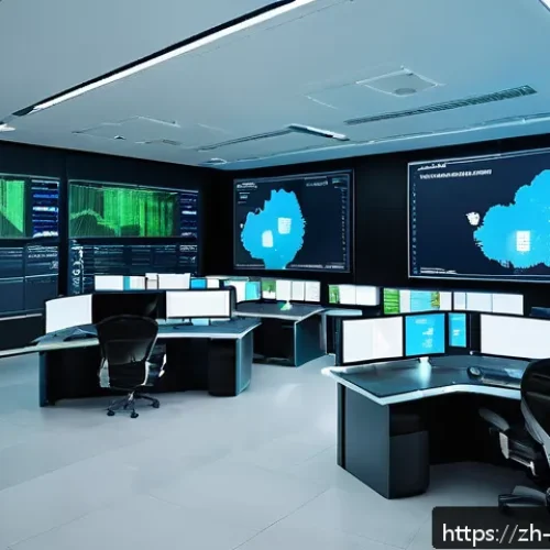 빅데이터 실무에서 데이터 흐름 분석 사례 - A futuristic enterprise data operations center showcasing real-time data flow analysis on multiple l...