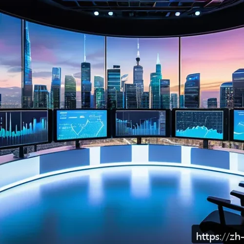 빅데이터 분석 툴 베스트 5 - A futuristic data analyst workspace featuring multiple transparent holographic screens displaying in...