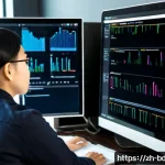 빅데이터 기술자의 기술 트렌드 파악 방법 - Photorealistic scene of a Chinese big data engineer in a modern Shanghai technology office, studying...