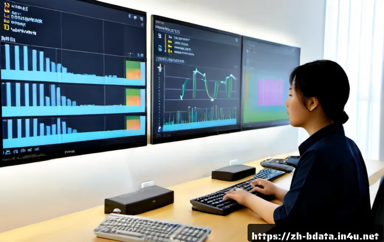 빅데이터 기술자의 데이터 리소스 관리 사례 - Photorealistic modern data operations office, a skilled big data engineer organizing multiple secure...